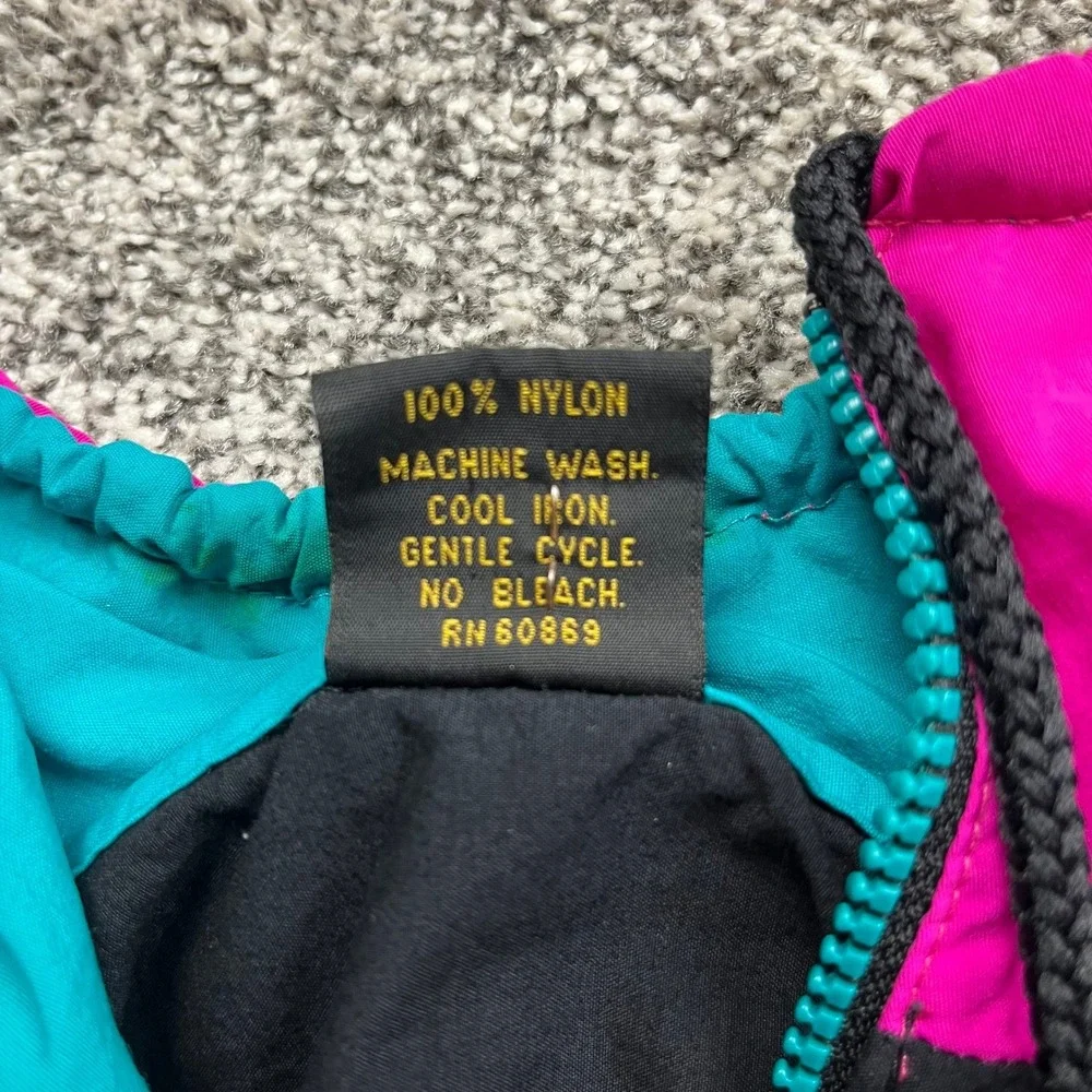 Vintage Lake Tahoe Windbreaker OSFA 90s Colorblock Pullover Anorak Jacket